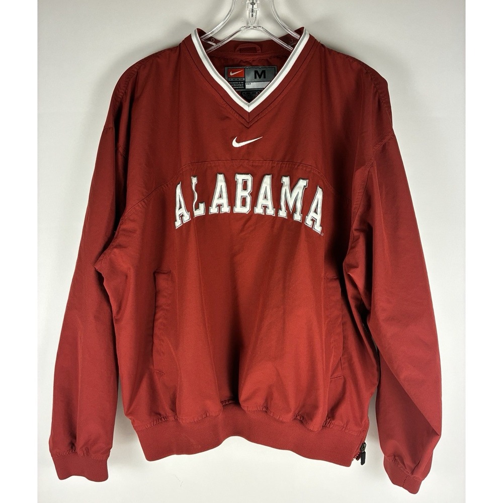 Nike Team Alabama Crimson Tide Size M Pullover Windbreaker Center Swoosh VTG 90s